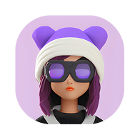 Female agent avatar with purple hair